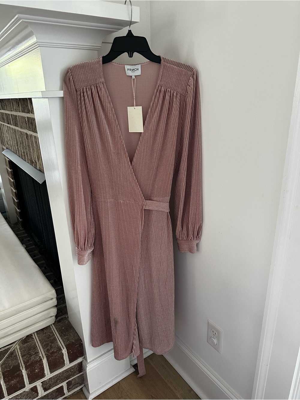 FRNCH Dusty Mauve Pink Ruched Wrap Top